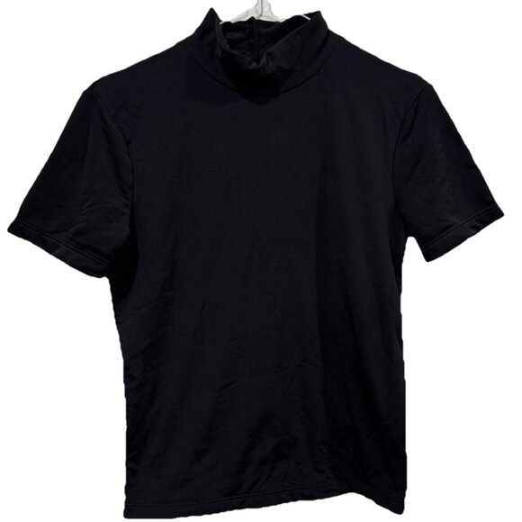 Women’s SISLEY black Blouse‎ Top Shirt Turtleneck Shirtsleeve Size Small Y2K - Picture 1 of 7